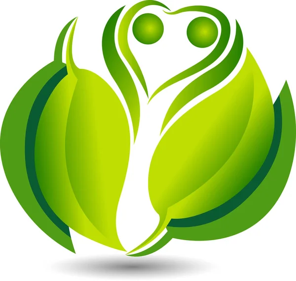 緑の葉エコ フレンドリーなロゴ — ストックベクタ