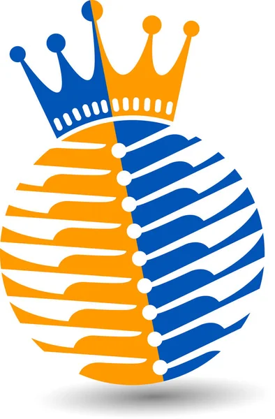 Kroon op globe logo — Stockvector