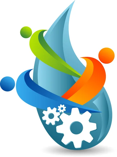 Team water productie logo — Stockvector