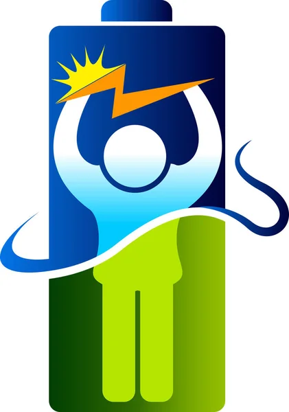 Macht Energie Mensch Logo — Stockvektor
