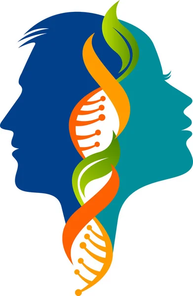 Logotipo de ADN masculino e feminino — Vetor de Stock
