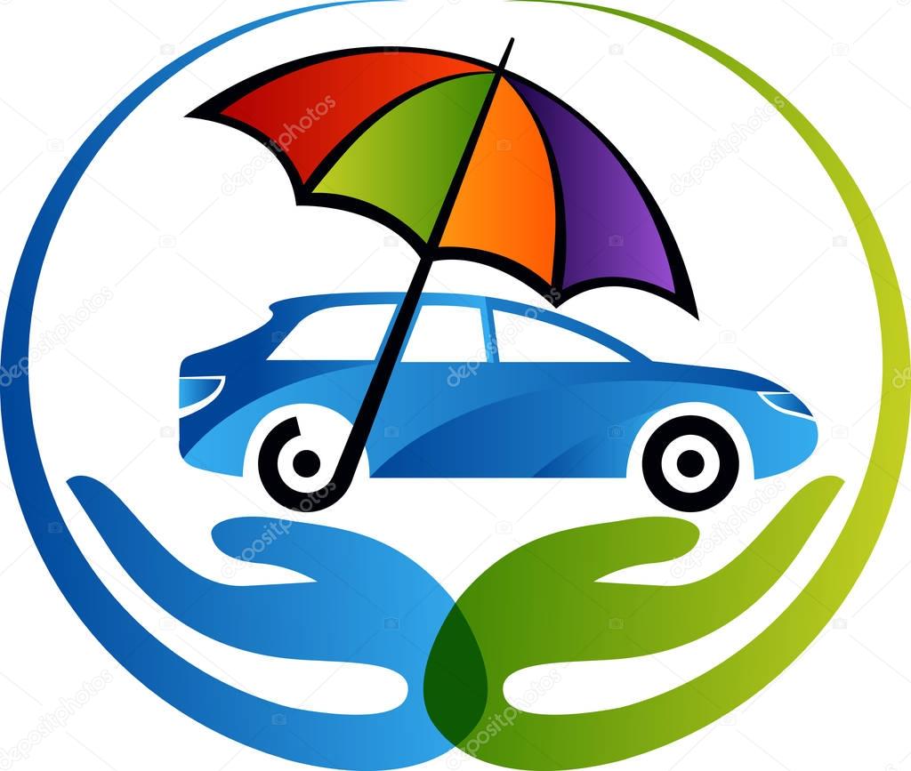 Illustration art of a car insurance logo with isolated background