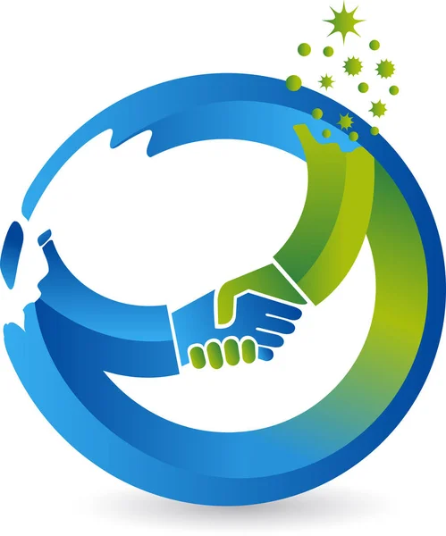 Cercle poignée de main logo — Image vectorielle