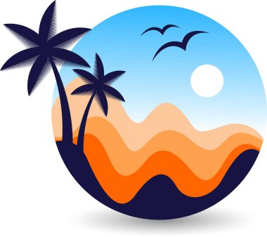 Yaz sıcak tatil logosu 