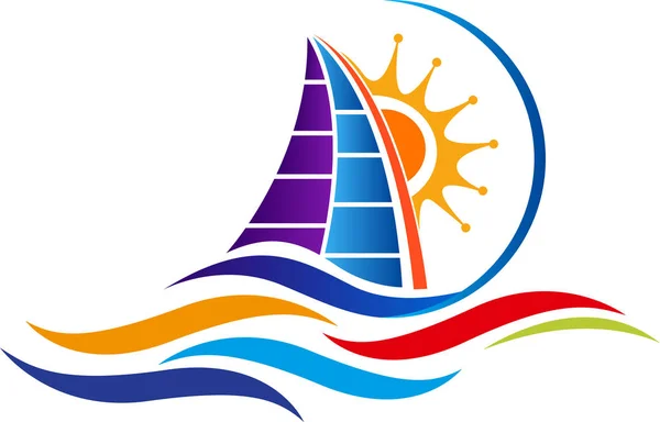 Summer sailboat logo — Stock Vector