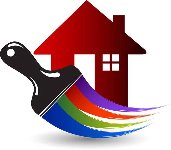 Paint brush home logo — Stock Vector © magagraphics #10199701