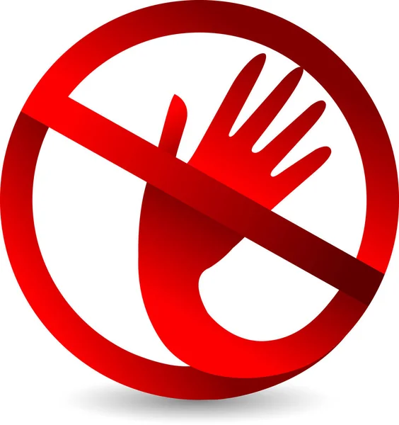 Prohibited hand logo — Stock Vector