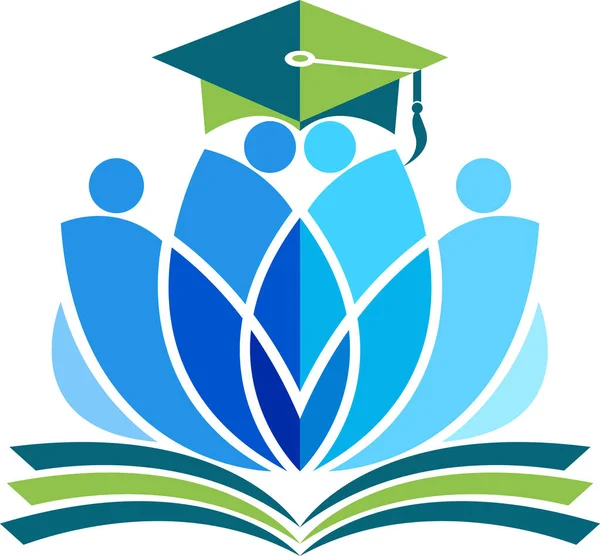 Logotipo da educação de lótus — Vetor de Stock