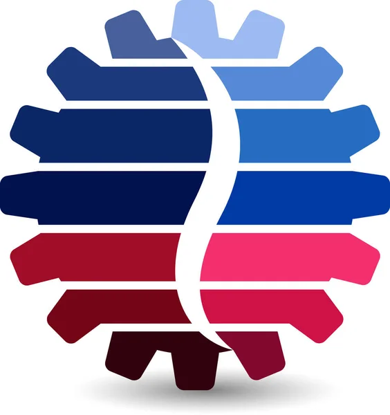 Flame gearwheel logo — Stock Vector