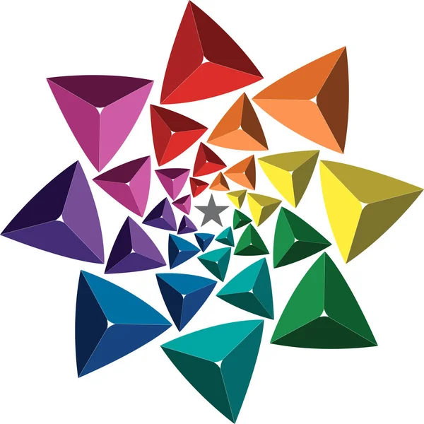Triangolo stella logo — Vettoriale Stock