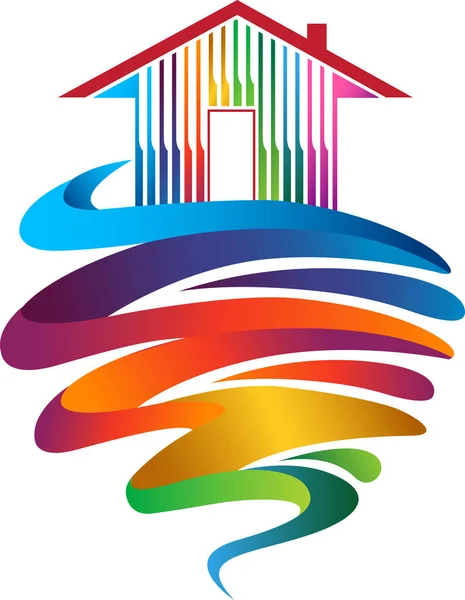 Huset färg logotyp — Stock vektor