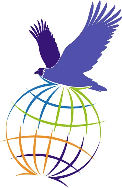 Globe eagle logo — Stock vektor