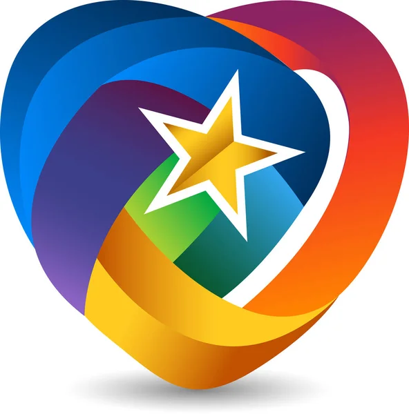 Logo estrella del corazón — Archivo Imágenes Vectoriales