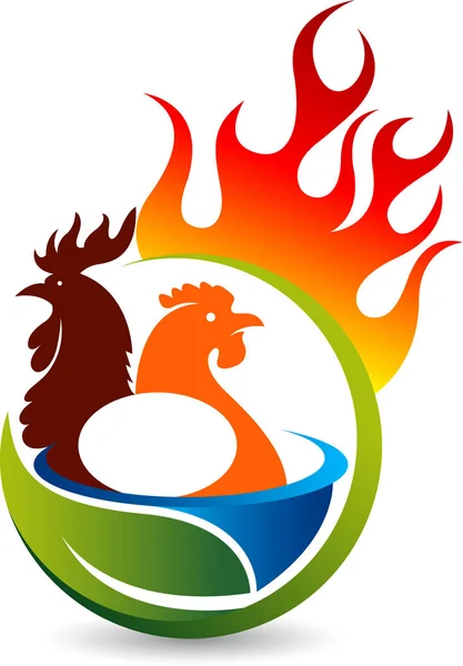 Logo de pollo caliente — Archivo Imágenes Vectoriales