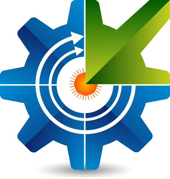 Gear with arrow logo — Stock Vector