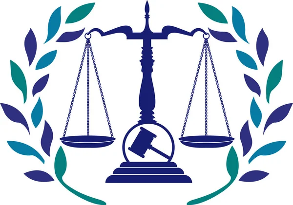 Droit de la justice logo — Image vectorielle