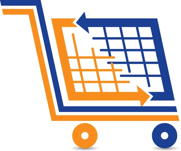 Winkelen trolley logo — Stockvector