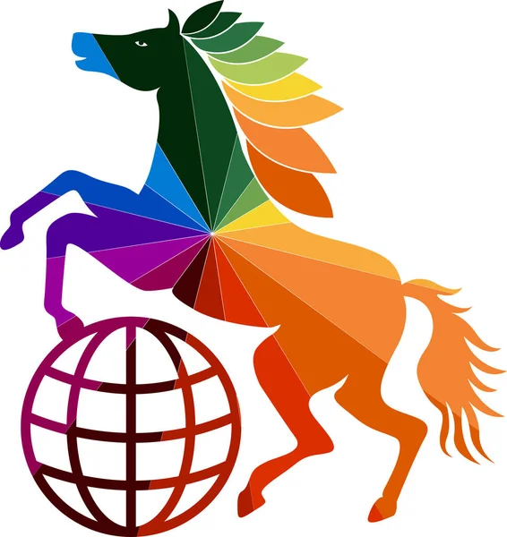 Красочный логотип лошади — стоковый вектор