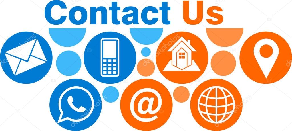 Illustration art of a contact us logo with isolated background