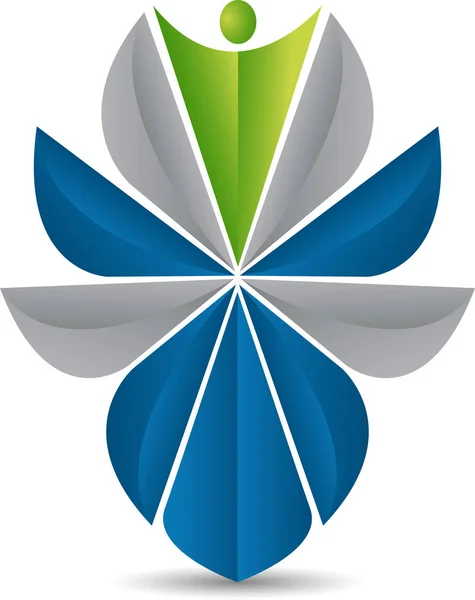 Zole Edilmiş Arka Planı Olan Şık Bir Çiçek Logosu — Stok Vektör