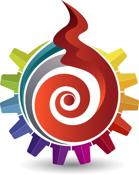 Bild Konst Redskap Lågan Logo Med Isolerade Bakgrund — Stock vektor