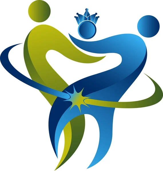 Illustration Logo Dentaire Familial Avec Fond Isolé — Image vectorielle