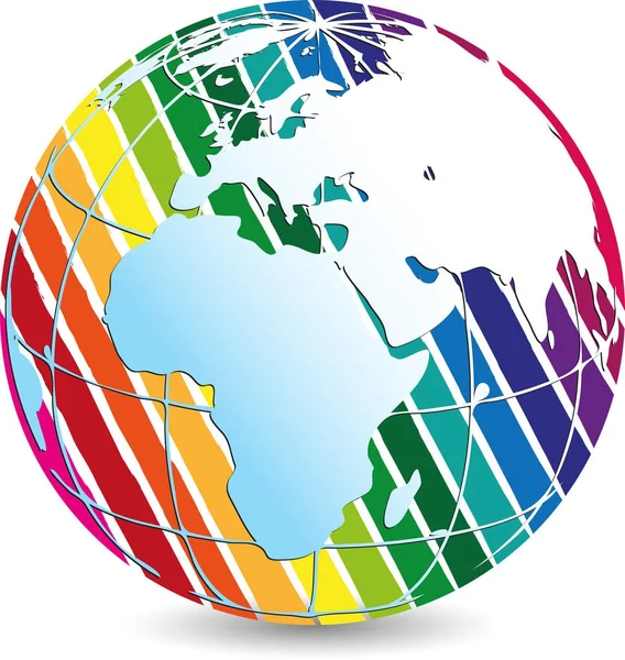 Illustration Art Colorful Globe Logo Isolated Background — Stock Vector