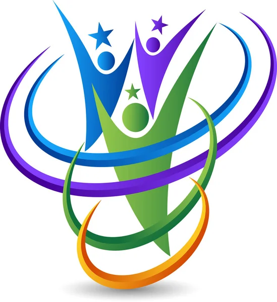 Illustration Art Couple Logo Étoile Avec Fond Isolé — Image vectorielle