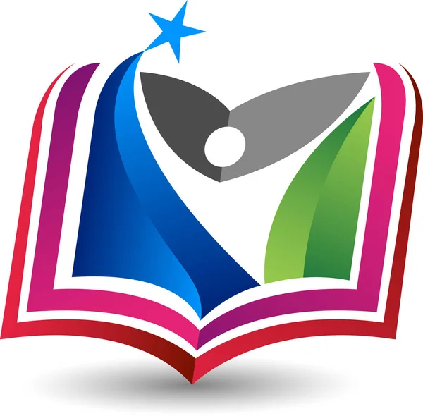 Illustratie Art Voor Een Onderwijs Logo Met Geïsoleerde Achtergrond — Stockvector