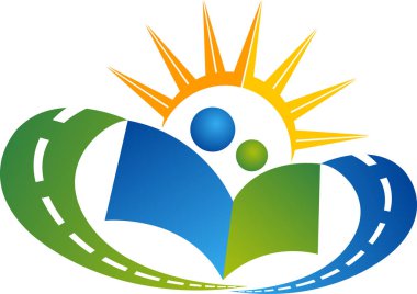 Aydınlık bir eğitim logosu ve izole edilmiş bir arka plan.