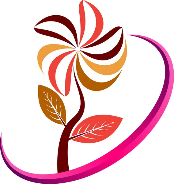 Sztuka Ilustracji Logo Rośliny Kwiatowej Odosobnionym Tłem — Wektor stockowy