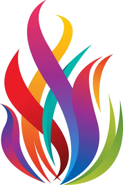 Illustration Art Colorful Flame Logo Isolated Background — 스톡 벡터