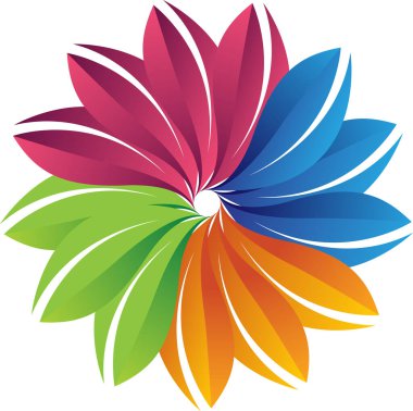 İzole edilmiş arka planı olan şık bir çiçek logosu.