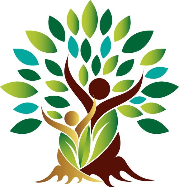 Illustration Art Leaf Couple Logo Isolated Background — Stock Vector