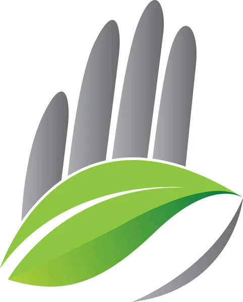 Ilustração Arte Logotipo Folha Mão Com Fundo Isolado — Vetor de Stock