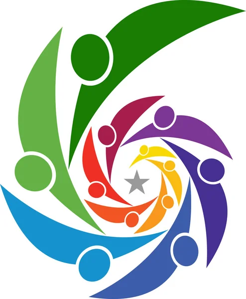 Illustrazione Arte Logo Popoli Con Sfondo Isolato — Vettoriale Stock