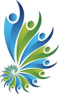 İzole edilmiş bir geçmişi olan takım çalışması logosu.