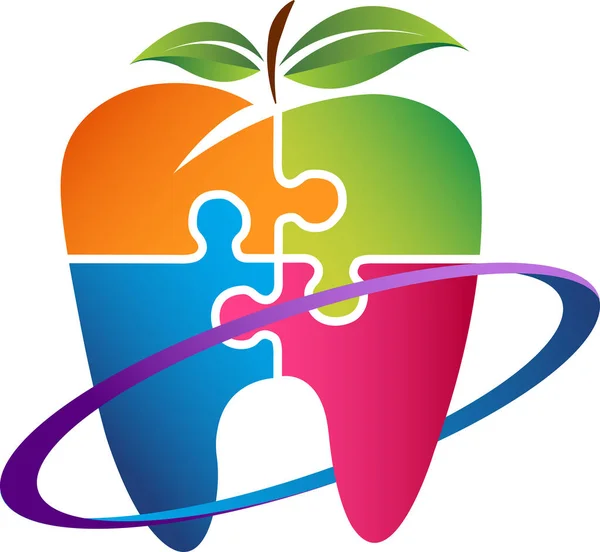 Ilustración Logotipo Eco Dental Con Fondo Aislado — Archivo Imágenes Vectoriales