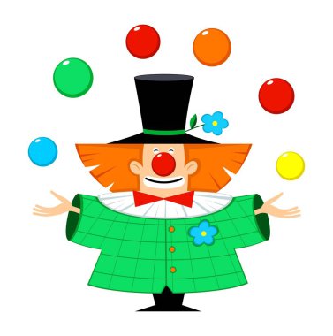 Palyaço hokkabazlık. Vektör çizim