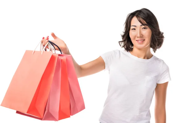 Femme avec sacs à provisions — Photo