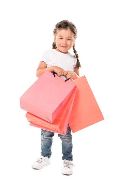 Alışveriş torbaları ile çocuk