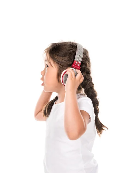 Asiático niño escuchar música — Foto de Stock