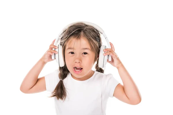 Kind luisteren muziek — Stockfoto