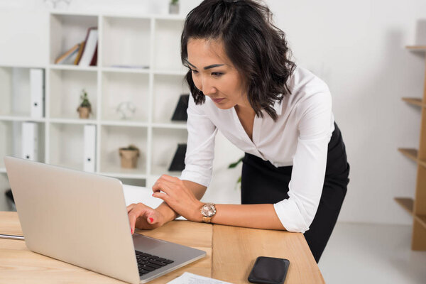 businesswoman working with laptop