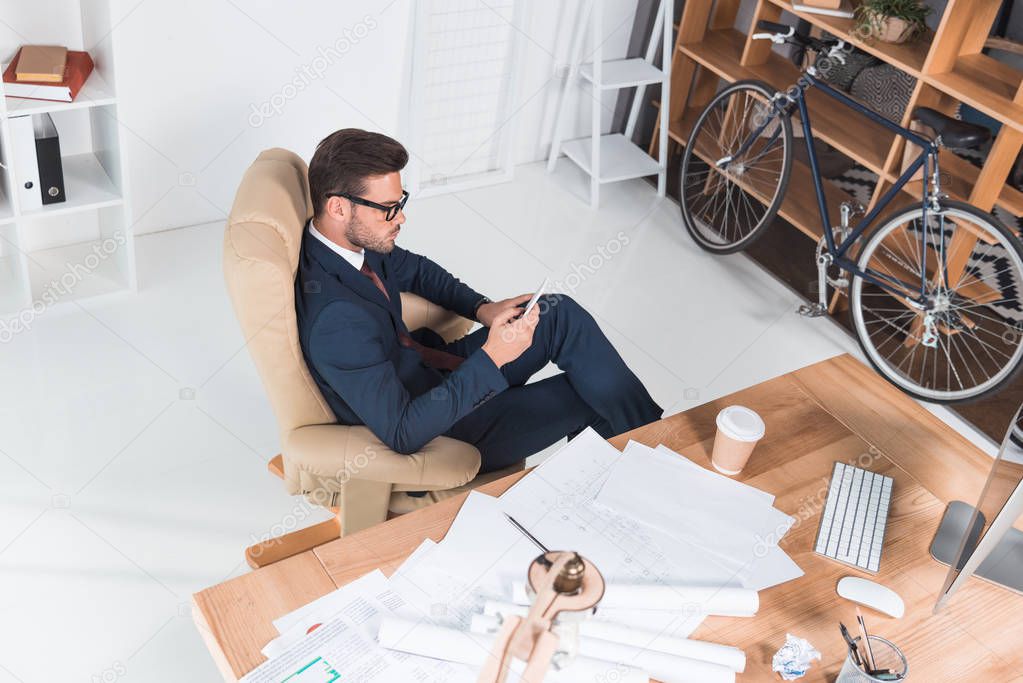 businessman using smartphone