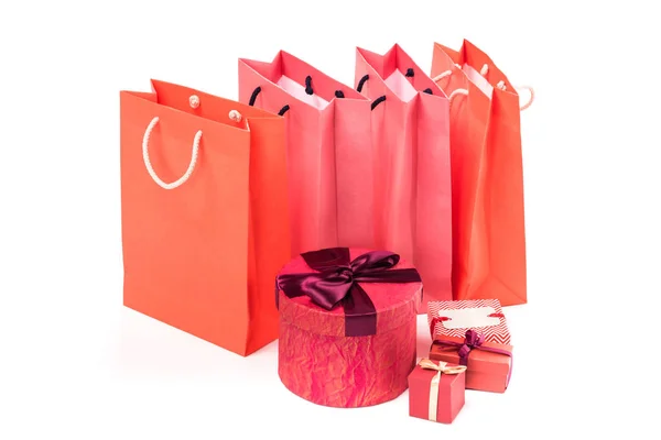 Gifts and shopping bags — Stock Photo
