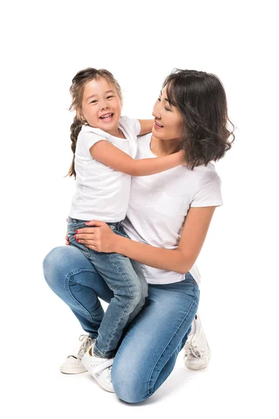 Mother hold in hands her daughter — Stock Photo