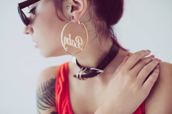 stylish girl in sunglasses