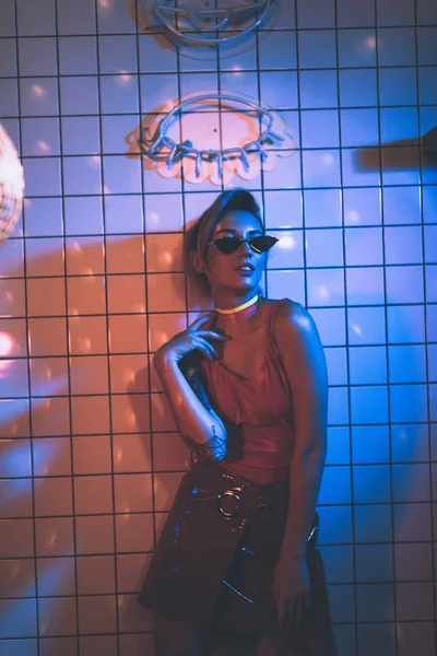 Girl on disco party — Stock Photo