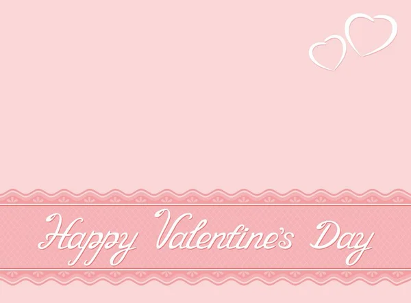 Happy Valentine Day White Lettering Heart Pink Background Vector Illustration — Stock Vector